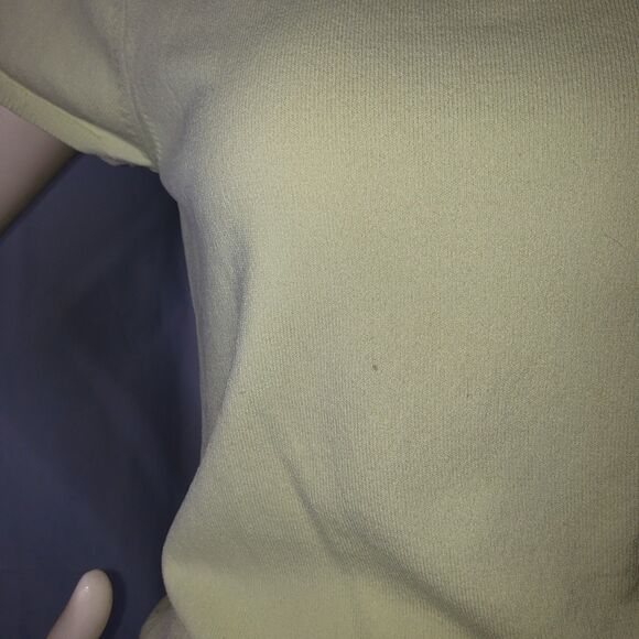 BANANA REPUBLIC Short Sleeve Sweater Light Yellow Womens Size Large NEW - Picture 6 of 7